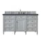 James Martin Vanities Brittany 60in Single Vanity, Urban Gray w/ 3 CM Charcoal Soapstone Quartz Top 650-V60S-UGR-3CSP - alternate 1